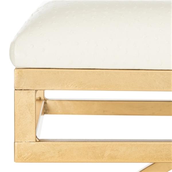 Safavieh Moon Arc 38-in Cream Faux Leather Bench