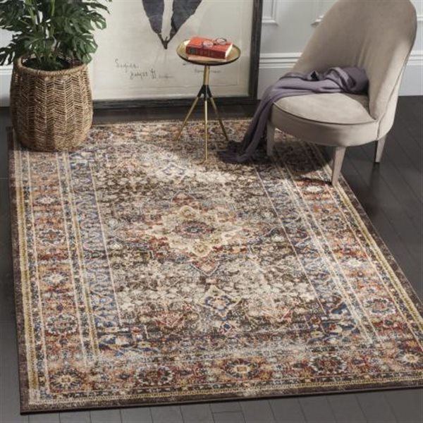 Safavieh Bijar Brown and Rust Area Rug,BIJ652D-8