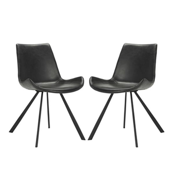 Safavieh Terra 31 50 In Black, Safavieh Grey Leather Dining Chairs