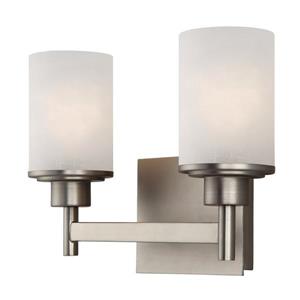 Canarm Ltd LYNDI Brushed Nickel 13-in x 9.25-in x 5.125-in 2-Light Vanity Light