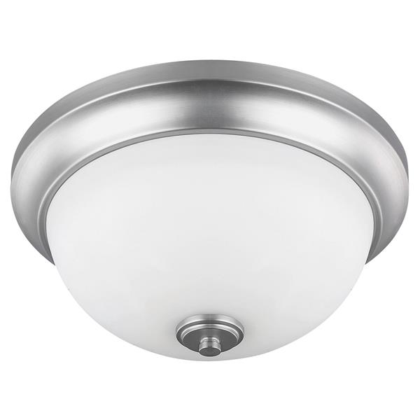 Canarm Ltd New Yorker 13-in x 6-in Brushed Pewter Flushmount