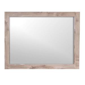 Luxo Marbre Relax 35.5-in x 29.5-in Natural Wood Melamine Mirror
