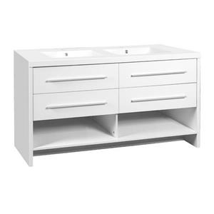 Luxo Marbre Relax 60.25 Double Sink White Bathroom Vanity with Marble Top