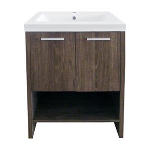 Luxo Marbre Relax 24.25 Brown Bathroom Vanity with Marble Top