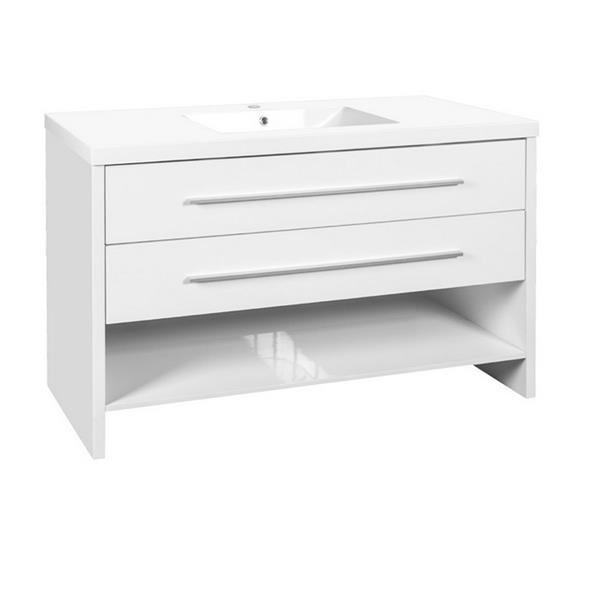 Luxo Marbre Relax 48.25in White Single Sink Bathroom Vanity with