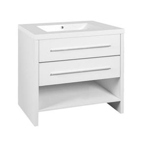 Luxo Marbre Relax 30.25-in White Bathroom Vanity with Marble Sink