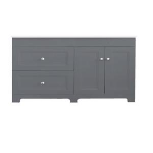 Luxo Marbre Classic 60.25-in Double Sink Gray Bathroom Vanity with Marble Top