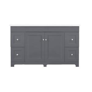 Luxo Marbre Classic 48-in Gray Bathroom Vanity with Marble Top