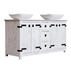 Luxo Marbre Artisan Bathroom Vanity - Double Sink - 60-in x 32-in - White