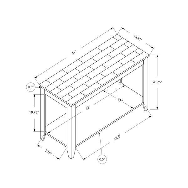 Monarch 44-in x 28.75-in Brown Composite Accent Table