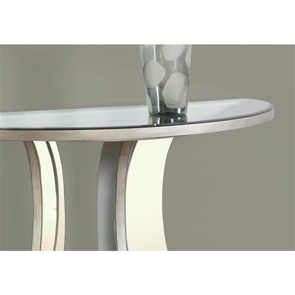 Monarch 36-in x 32.5-in Silver Glass Accent Table