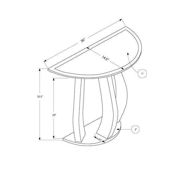 Monarch 36-in x 32.5-in Silver Glass Accent Table