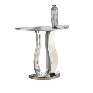 Monarch 36-in x 32.5-in Silver Glass Accent Table
