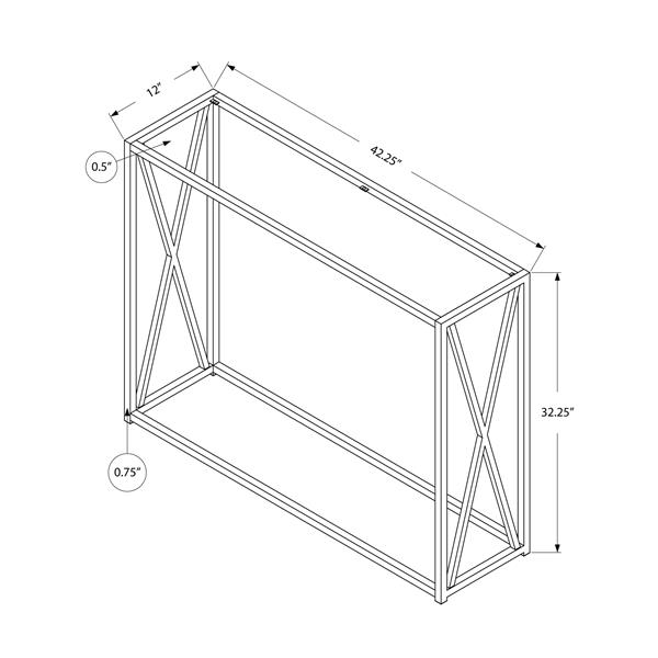 Monarch 42.25-in x 32.25-in Silver Glass Accent Table
