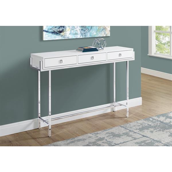 Monarch 48-in x 31.75-in White Composite Accent Table