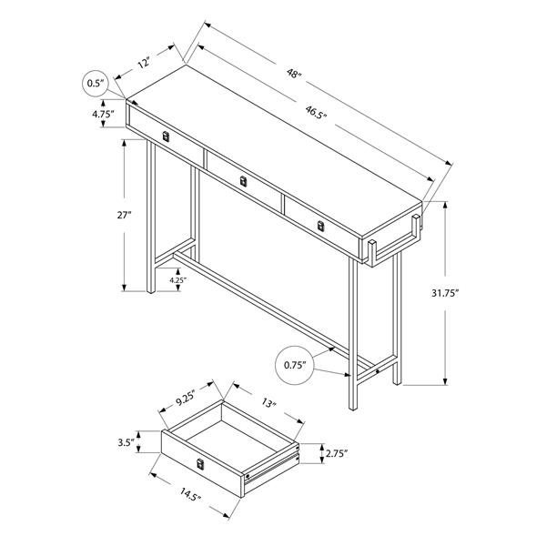 Monarch 48-in x 31.75-in White Composite Accent Table