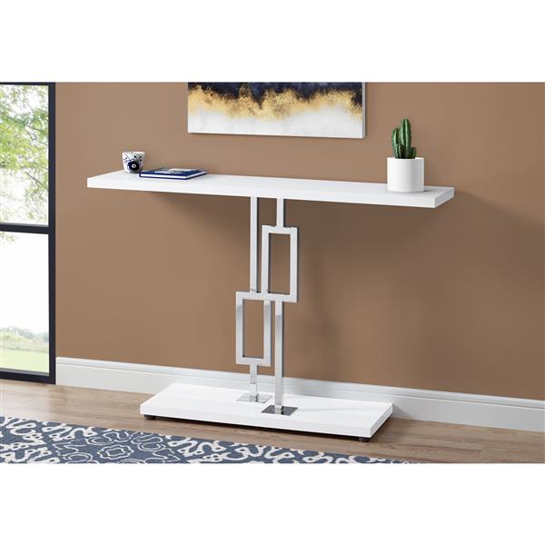 Monarch 47.25-in x 31.75-in White Composite Accent Table