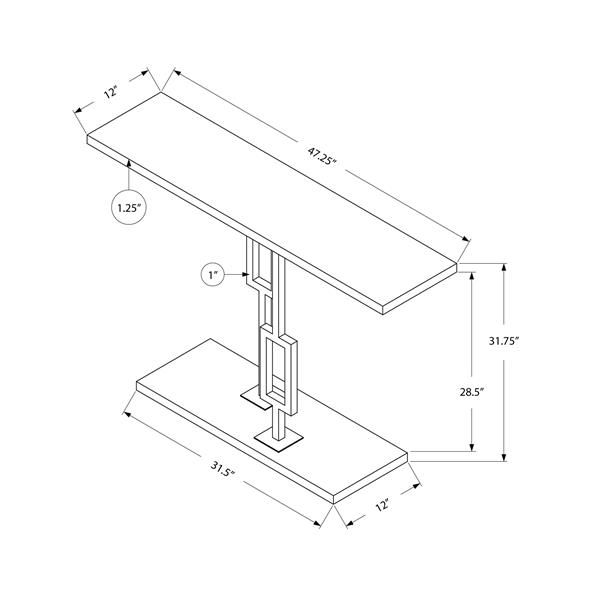 Monarch 47.25-in x 31.75-in White Composite Accent Table