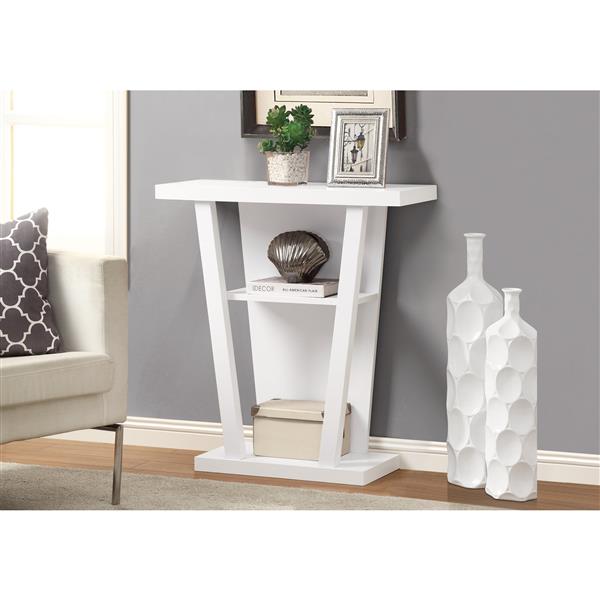 Monarch 31.5-in x 33.75-in Composite White Accent Table