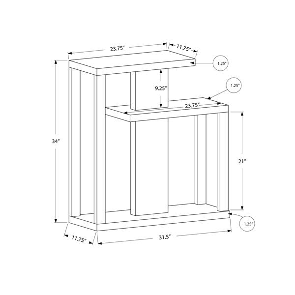 Monarch 34-in Brown Composite Accent Table