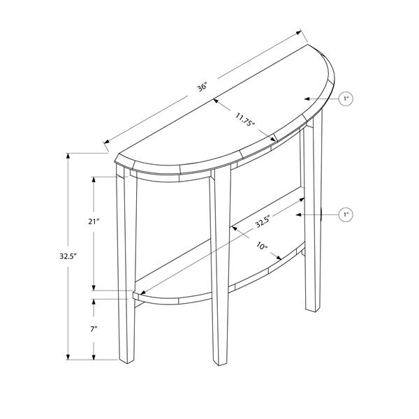 Table d'appoint Monarch, 36 po x 32,5 po, composite, blanc