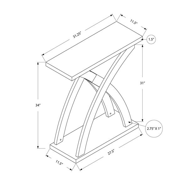 Table d'appoint Monarch, 31,25 po, composite, brun