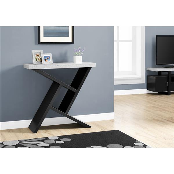 Monarch 35.5-in x 34-in Black Composite Accent Table