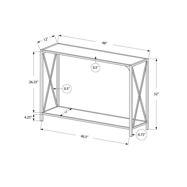 Monarch 48-in x 32-in Brown Composite Accent Table