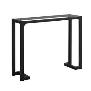 Monarch 42-in x 32-in Black Glass Accent Table