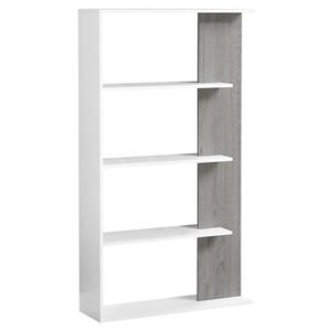 Monarch 55.75-in x 31.5-in x 9-in White-Gray Wood Bookcase