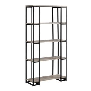 Monarch 62-in x 32-in x 12.5-in Dark Taupe Reclaimed Wood Look Bookcase