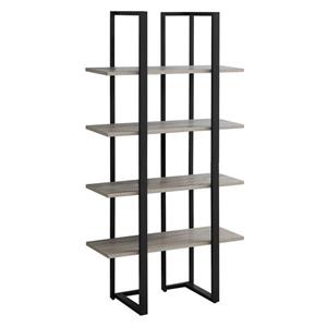 Monarch 60-in x 32-in x 13,25 Dark Taupe Metal Bookcase