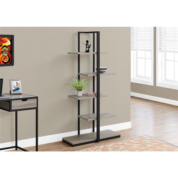 Monarch 60-in x 13-in Brown Metal Bookcase