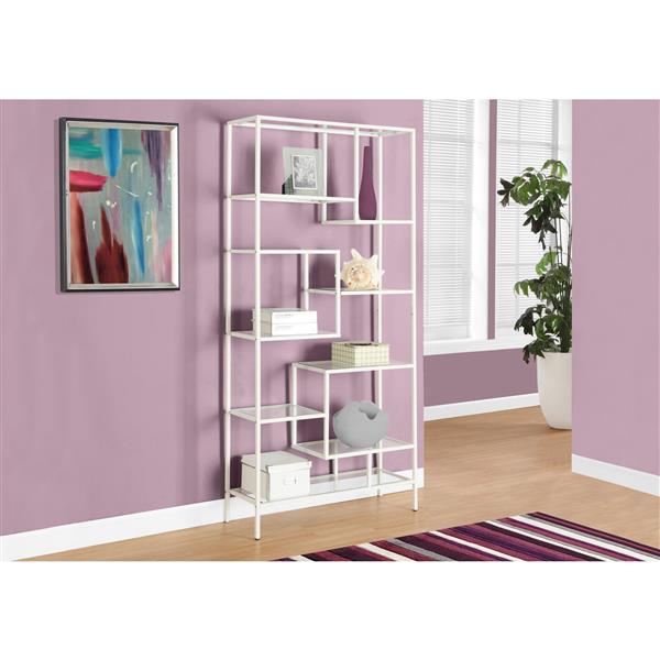 Monarch Specialties 72 In X 32, White Backless Bookcase