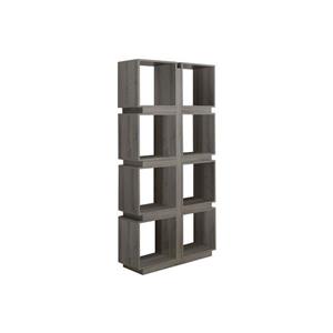 Monarch 71.25-in x 33.5-in x 12-in Dark Taupe Reclaimed Wood Look Bookcase