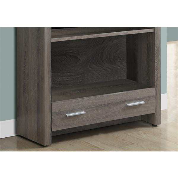 Monarch 71.25-in x 31.5 x 12-in Dark Taupe Reclaimed Wood Look Bookcase