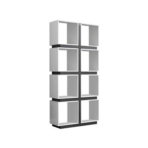 Monarch 71.25-in x 33.5-in x 12-in White-Gray Bookcase