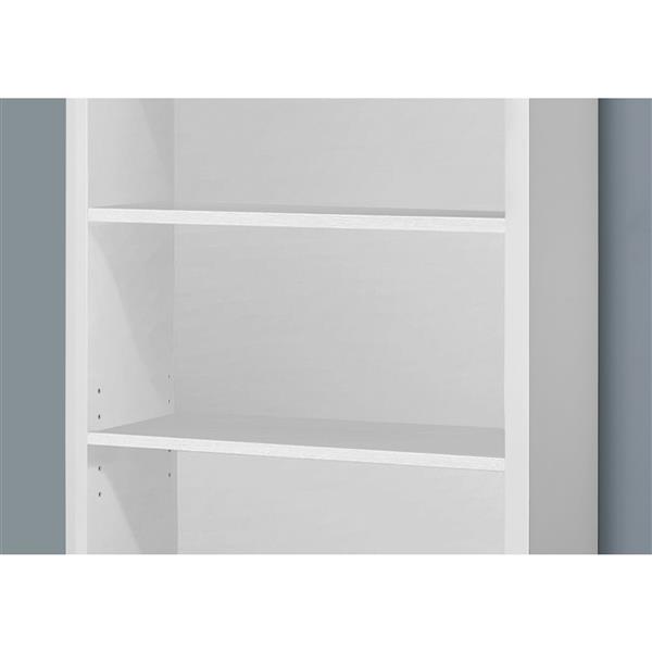 Monarch White Wood Bookcase 4-Shelve 47.5-in x 23.75-in x 11.75-in