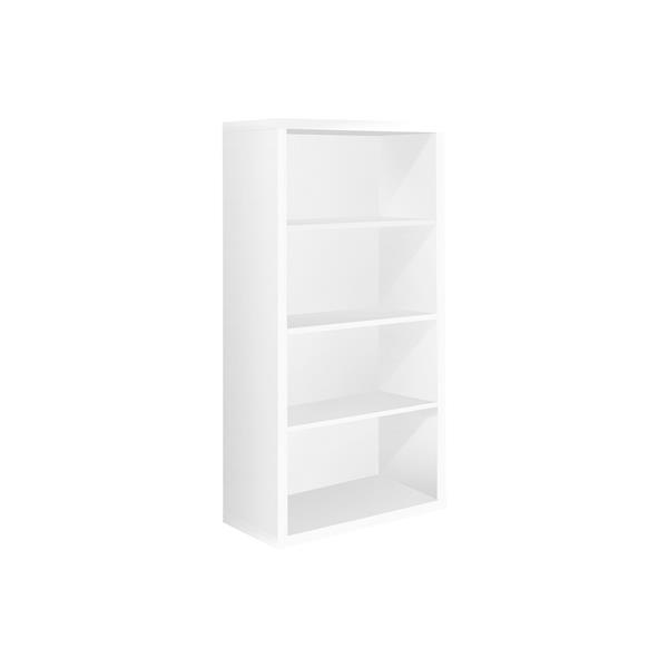 Bibliothèque Monarch bois blanc 4 tablettes 47,5 po x 23,75 po x 11,75 po