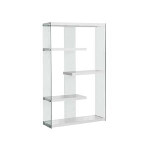 Monarch 36-in x 58.75-in Glass White Bookcase