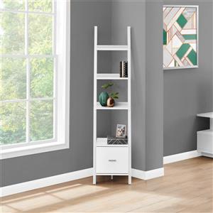 Étagère en coin avec tiroir Monarch, 69", bois, blanc