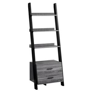 Monarch 69-in x 25.5-in x 16.75-in Gray-Black Reclaimed Wood Look Bookcase