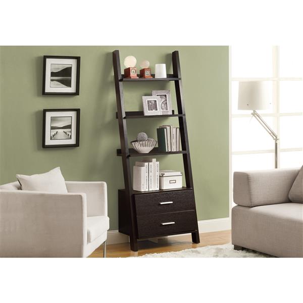 Monarch 25.5 x 69-in Wood Cappuccino Bookcase