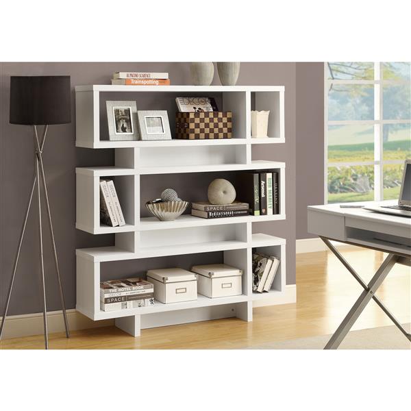 Monarch 47.25 x 54.75-in Wood White Bookcase