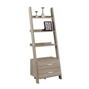 Monarch 69-in x 25.5-in x 16.75-in Dark Taupe Reclaimed Wood Look Bookcase