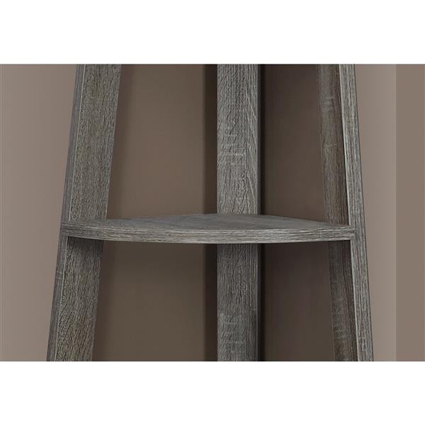 Monarch 22.5-in x 71.25-in Wood Dark Taupe Bookcase