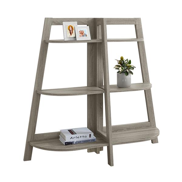 Monarch Specialties 51 X 47 In Wood Dark Taupe Bookcase Rona