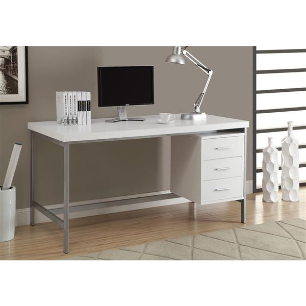 Monarch  60-in x 31-in White Office Desk