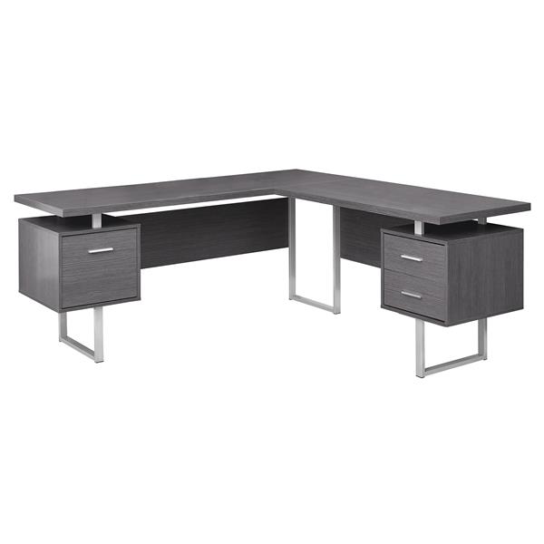 Monarch  71-in x 30-in Grey Wood-Look L-Shaped Computer Desk