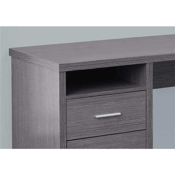 Monarch  Grey Wood-Look L-Shaped Computer Desk